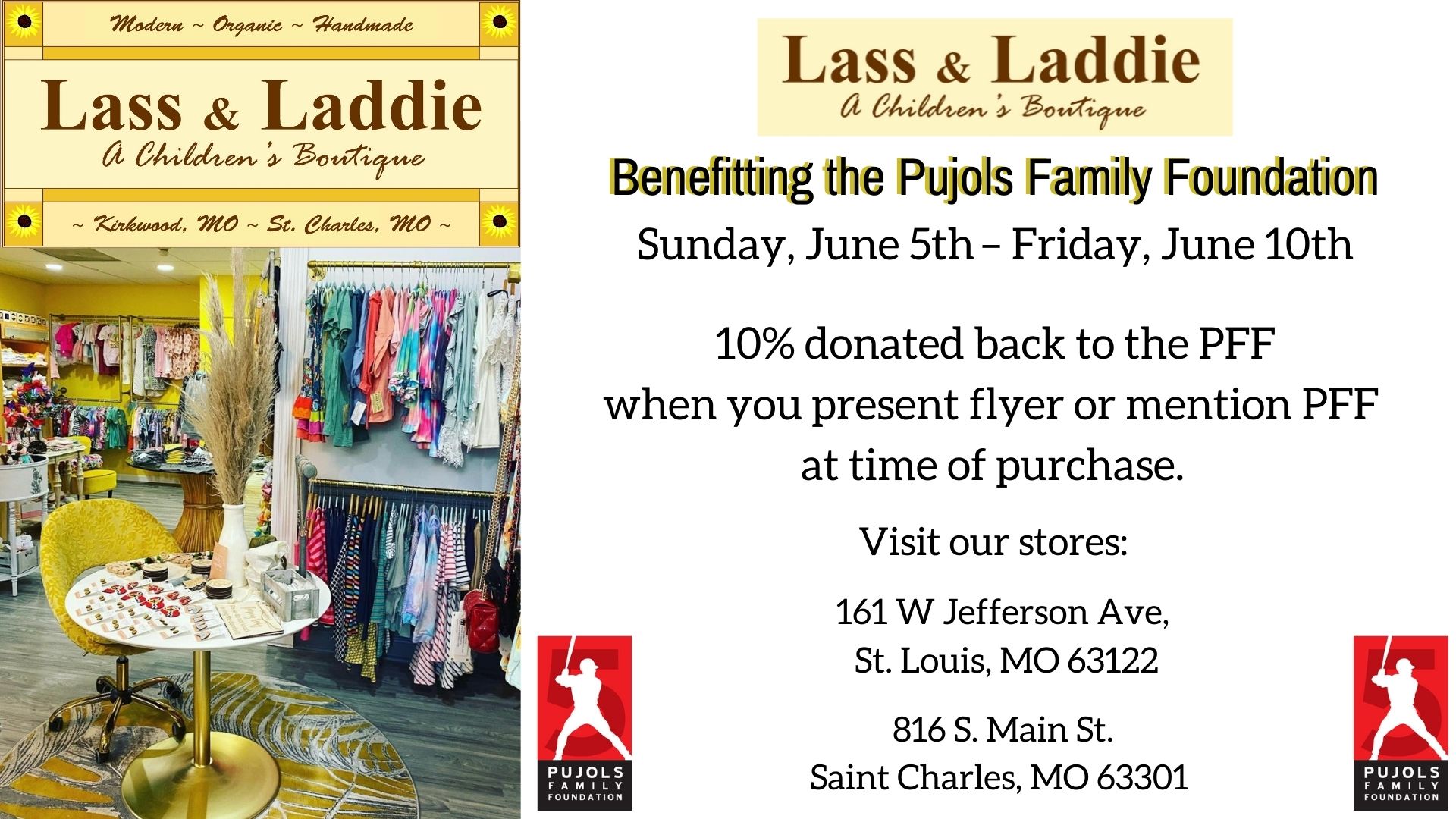 Lass & Laddie Give Back Event St. Louis Pujols Family Foundation